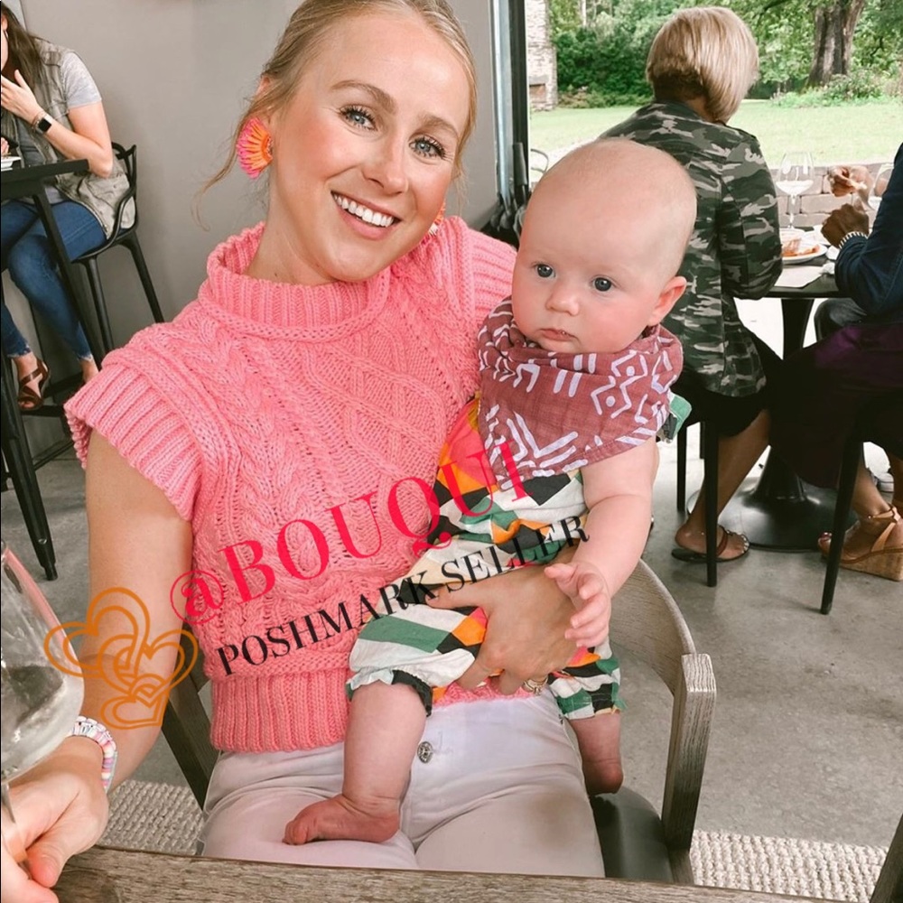 BLOGGERS FAV ZARA CABLE KNIT PINK VEST SWEATER - Picture 9 of 16